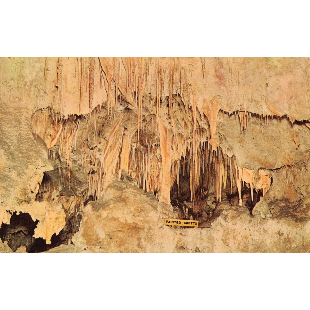 Vintage Carlsbad Caverns National Park Painted Grotto Postcard 1970 New Mexico